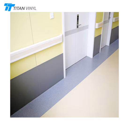 Pisos en rollo homogéneos de 2 mm y 3 mm de vinilo de PVC resistente al desgaste resistente al agua para la escuela del hospital